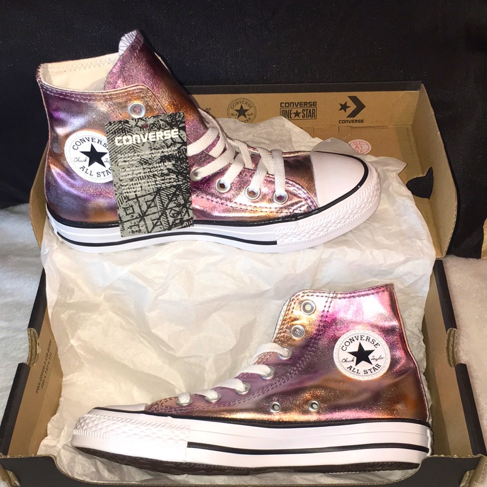 NWT Rare “Sold Out” Chuck Taylor All Star Metallic Tye Dye Converse Hightops